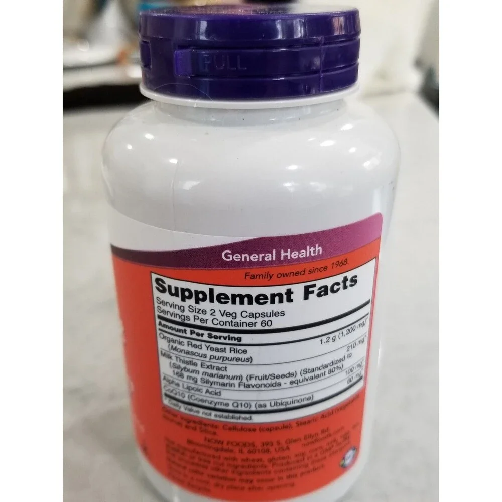 Now red yeast rice 600mg with coq10 30mg 120 veg capsules - Picture 4 of 7